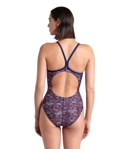 Arena Womens Arena Performance Women's Abstract Tiles Team Print Light Drop Back Swimsuit