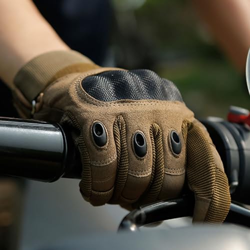 MVPTOO Motorcycle Tactical Gloves for Men - Touchscreen, Hard Shell & Palm Padding for Airsoft Paintball Hunting Hiking Ca...