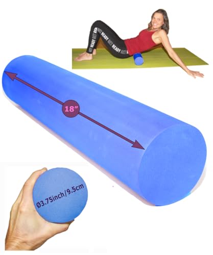 Foam Roller Back Leg Muscle Pain - Small Size Hard Density EVA Muscle Recovery Roll Ø3.75"x18" for Physical Therapy, Helps...