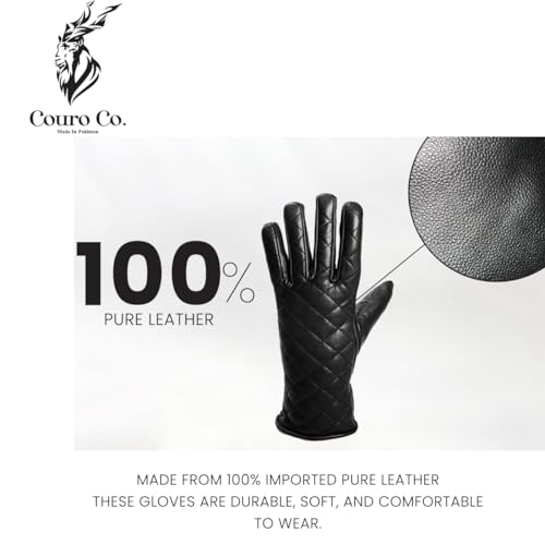Couro Gloves - Genuine Cowhide Leather Gloves for Driving, Cycling, Motorcycling & etc