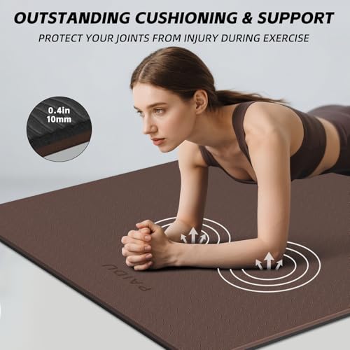 PAIDU Extra Long Wide Yoga Mat 76"x33"x2/5 Inch - Non Slip Thick Exercise Mat for Home Gym, Yoga, Pilates & Workouts