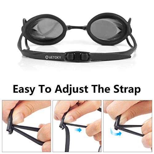 vetoky Swim Goggles, Anti Fog Swimming Goggles UV Protection Mirrored & Clear