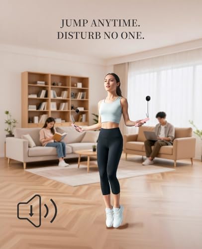 ACHDOFITS 2-in-1 Jump Rope: Weighted & Cordless for Home, Real Rope for Outdoor - Smart LED Counter, Adjustable & Recharge...