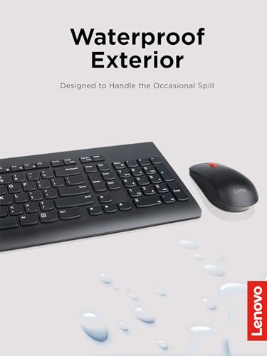 Lenovo 510 Wireless Keyboard & Mouse Combo, 2.4 GHz Nano USB Receiver, Full Size, Island Key Design, Left or Right Hand, 1...