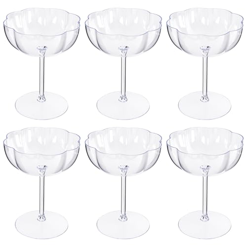 Ciaell 12PCS Plastic Martini Glasses - 10 Oz Elegant Disposable Cocktail Glasses for Champagne Wine Wedding Party Annivers...