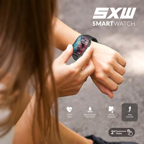 Supersonic SC-181SW 2-inch Touch Screen Smartwatch with Heart Rate Monitor, Blood Pressure, Oxygen Levels, Calories, Step...