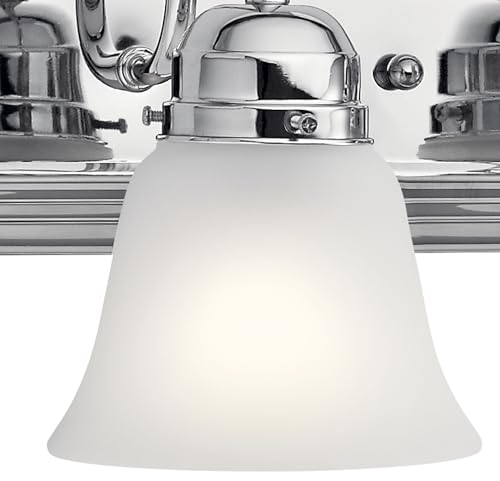 Kichler 36" Bathroom Vanity Light with Satin Etched Glass, 5-Light Traditional Design in Tannery Bronze, (36"x8"x8"), 5339CHS
