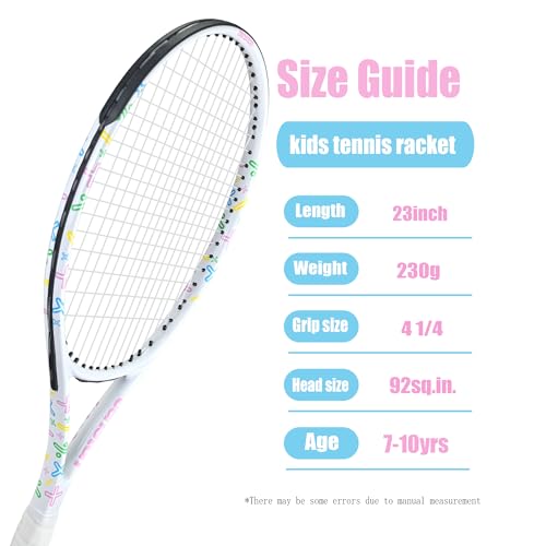 Senston 19" 23" 25" Kids Junior Tennis Racquet for Kids Children Boys Girls Tennis Rackets with Racket Cover