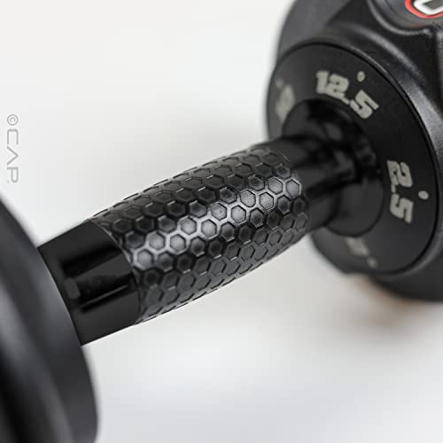 CAP Barbell 12.5 lb Pair ADJUSTABELL Adjustable Dumbbell with Contoured Full Rotation Handle, Honeycomb Design, Black