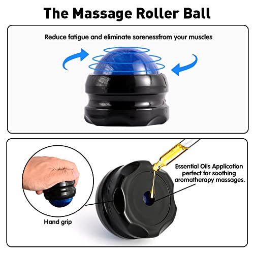 2PCS Spiky Hard Massage Balls with Manual Massage Ball, Roller Back Massager Great for Relax, Deep Tissue Massage Tool to ...