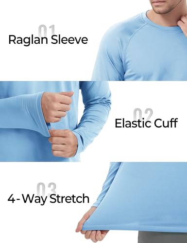 Boladeci Men's Thermal Underwear Tops Fleece Lined Base Layer Long Sleeve Shirts for Cold Weather