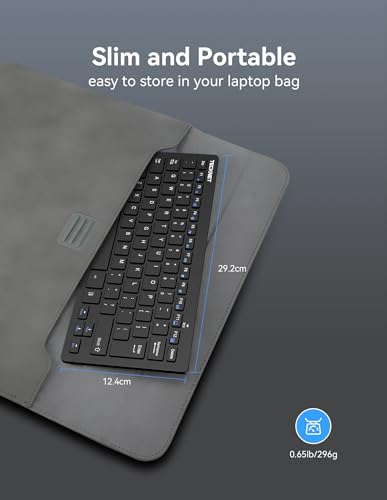 TECKNET 2.4G Wireless Keyboard - Mini Compact Keyboard with Media Hotkeys, 12-Month Battery Life, Compatible with PC, Desk...