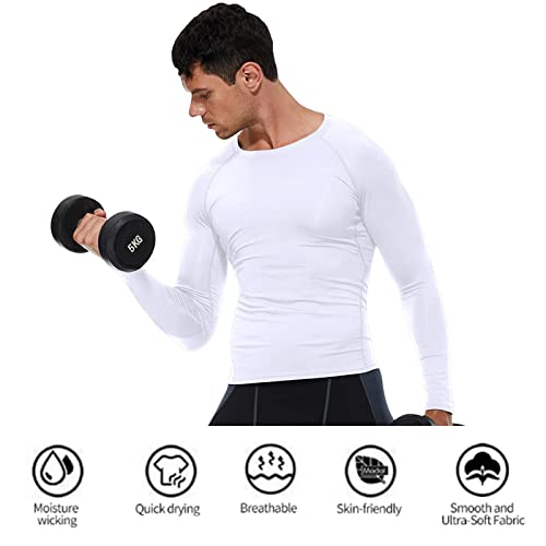 SPVISE 1 or 3 Pack Men's Compression Shirts Long Sleeve Workout Gym T-Shirt Running Top Cool Dry Sports Baselayer Undershirts