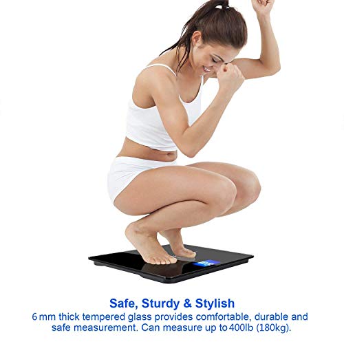 NUTRI FIT Extra-Wide/Ultra-Thick Digital Body Weight Bathroom Scale with 3 Inch Large Easy Read Backlit LCD Display Max Ca...