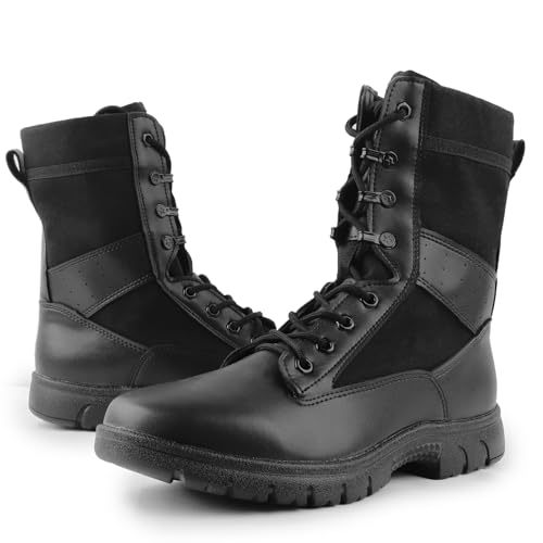 LUDEY Tactical Boots for Men Anti-Slip Comfortable Breathable Military Duty Combat Police Women’s Boots for Outdoor Trekki...