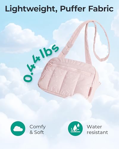 BAGSMART Fanny Packs for Women Cross Body, Quilted Puffy Belt Bag with Pockets, Fashion Waist Packs for Traveling Hiking C...
