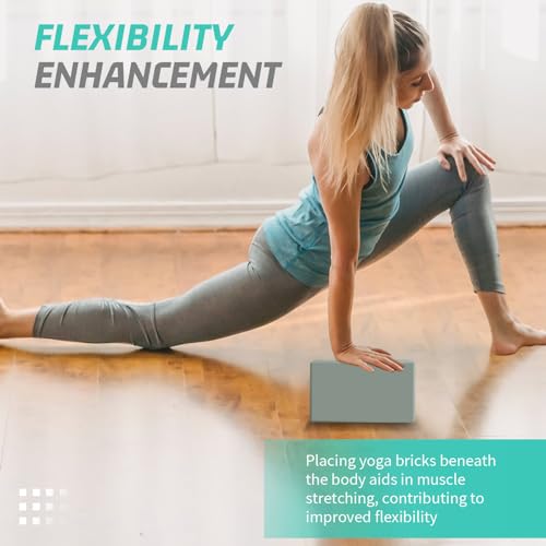 Yoga Block, Yoga Bricks Supportive Latex-Free EVA Foam, Soft Non-Slip Exercise Blocks, Yoga Accessories for Pilates, Medit...