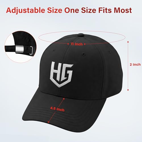 Unisex Adjustable Baseball Cap in Black - Soft Lightweight Fabric, Great for Running, Hiking, Outdoor Adventures or Daily Use