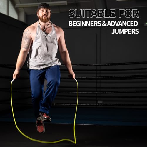 Hererope 6MM PVC Jump Rope for Men & Women Fitness, Speed, Tricks, Cardio Training, Boxing Jump Rope with Unbreakable Hand...