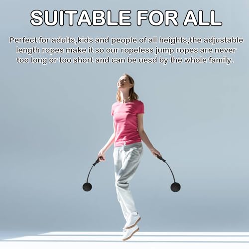 iRboWou Jump Rope Ropeless Skipping Rope for Fitness Training Exercise, Adjustable Weighted Cordless Jump Rope for Men Wom...