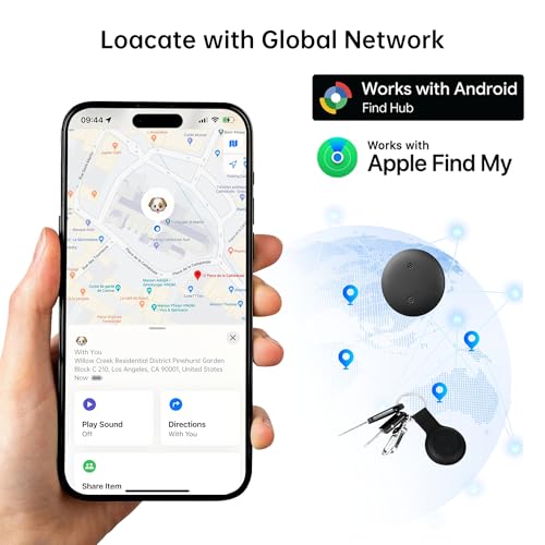Bluetooth Tracker, Dual System Air Tracker Tag-for iOS & Android, 100dB Sound, Waterproof Item Finder, Worldwide Smart Loc...