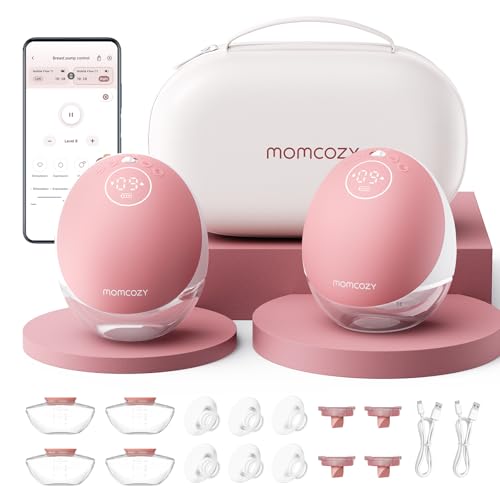 Momcozy Wearable Breast Pump, Hands Free Upgraded Mobile Flow | M9, App Discreet Control with Personalized Multi-Modes & 1...