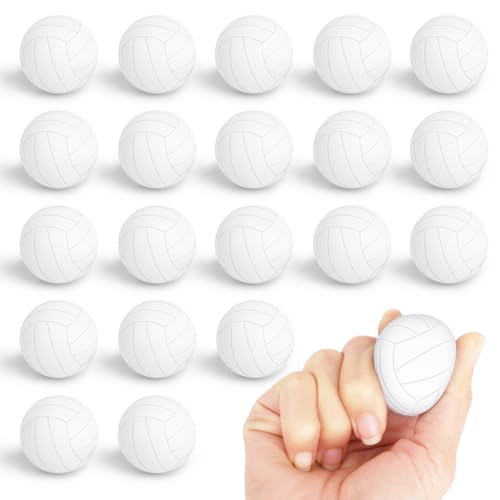 Hxezoc Mini Volleyball Stress Balls 20 Packs Volleyball Foam Sports Balls Small Squeeze Anxiety Bulk Toy Ball for Kids Vol...