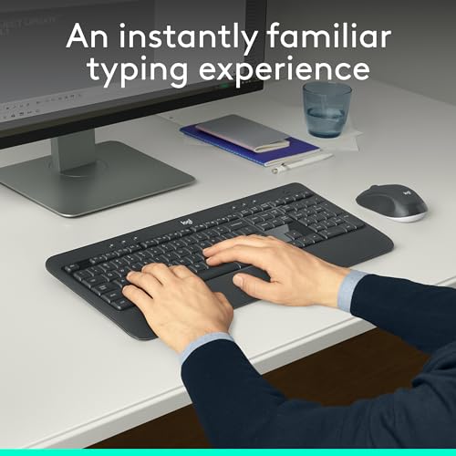 Logitech MK540 Advanced Wireless Keyboard and Mouse Combo for Windows, 2.4 GHz Unifying USB-Receiver, Multimedia Hotkeys, ...