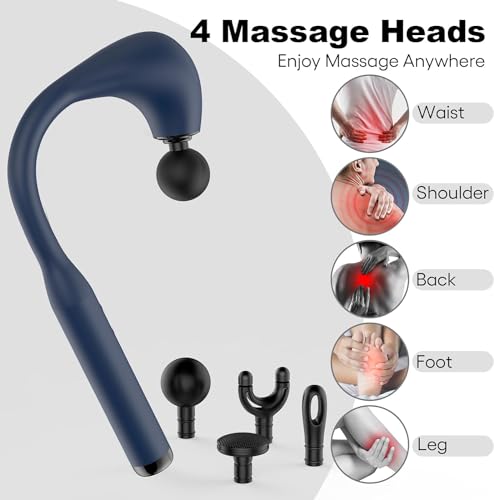 INKEER Massage Gun Deep Tissue with Extended Handle Revolutionary U-Shaped Back Massager,Body Massager for Neck,Shoulder,L...