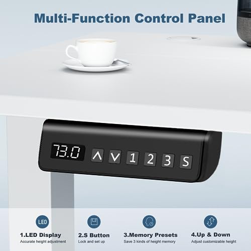 DUMOS 40 Inch Electric Standing Desk Height Adjustable, Sit to Stand Up Computer Workstations Work PC Table Home Office St...