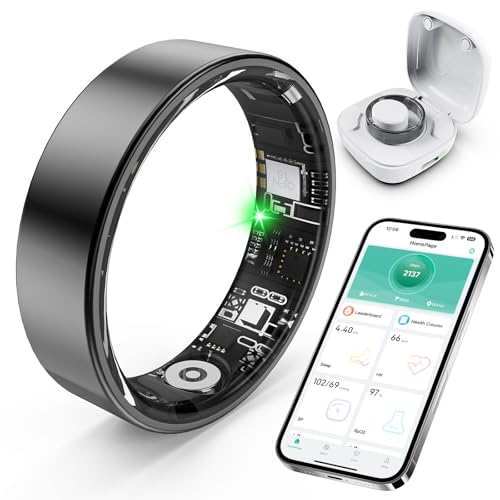 SARUNN ER Smart Ring with Sleep Monitoring, Step Counting, Heart Rate, Blood Oxygen for iPhone and Android, No Subscriptio...