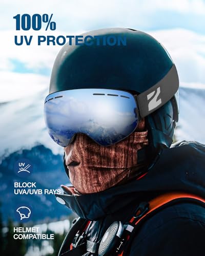 ZIONOR X Ski Goggles - OTG Snowboard Goggles Detachable Lens for Men Women Adult