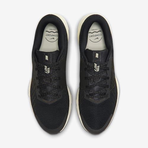 Nike Men's Run Defy Road Running Shoes, Black/Black-Dark Hazel-Light Khaki, 8.5