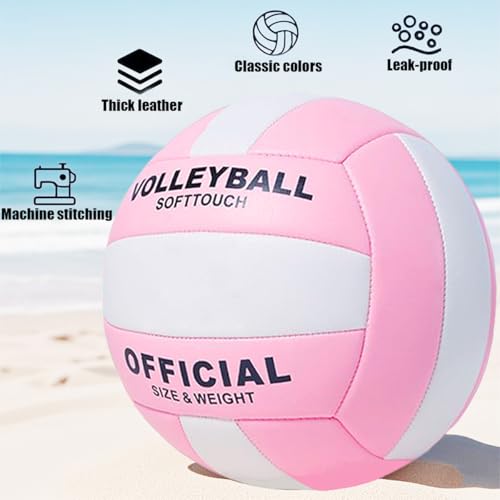 ZLY Volleyball,Official Size 5 Volleyballs for Indoor Outdoor,Soft Touch Volleyballs for Beach Play Pool Training Game wit...