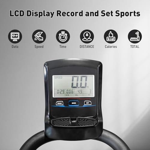 Manual Curved Treadmill, 8-Level Resistance, LCD Display, Non-Electric Fitness Equipment for Home & Gym, Cardio & Anaerobi...