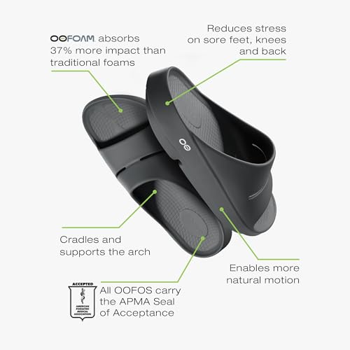 OOFOS OOahh Recovery Slide, Black - Women’s Size 13, Men’s Size 11