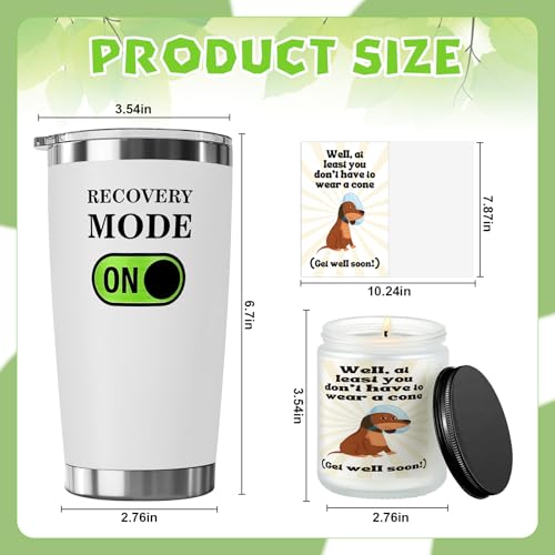 6 Pcs Funny Get Well Soon Gift Set Include 20oz Hospital Mug Tea Hand Bell Scented Candle Funny Recovery Socks Cards and S...