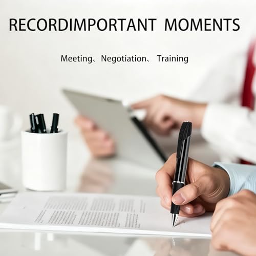 Covert Pen Camera with 1080p HD Video, Discreet Body Wearable Cam with 70-Min Battery & 32GB SD Card for Business, Evidenc...