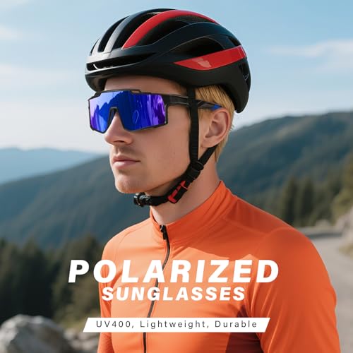 Polarized Sport Sunglasses Men Cycling Driving Fishing UV Protection Sun Glasses Lightweight Big Frame Mountain Bike Goggles