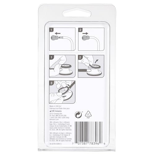 3M Littmann Stethoscope Spare Parts Kit – Black, Compatible with Classic III™, Cardiology IV™, CORE Digital, Includes Eartips, Adult & Pediatric Diaphragms, Non-Chill Bell Sleeve, 40016