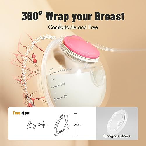 Phanpy Wearable Breast Pump Milk Collector Cup S2, Original Phanpy Breast Pump Replacement Accessories, 24 mm Flange and 2...