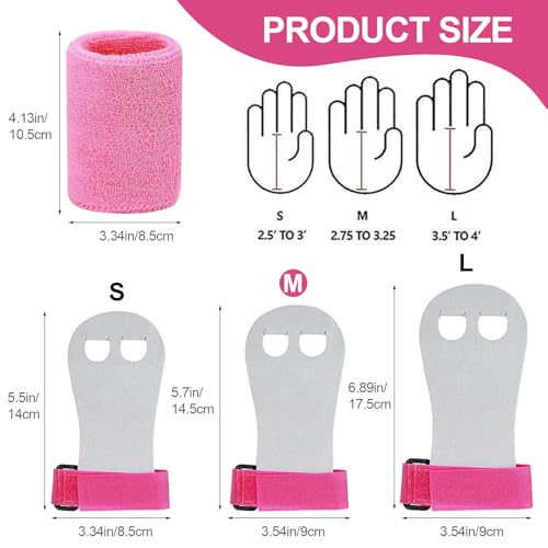 heqxwl 2PCS Gymnastics Hand Grips Gloves Wristbands, Gymnastic Hand Grips Gymnastic Bar Palm Protection and Wrist Support ...