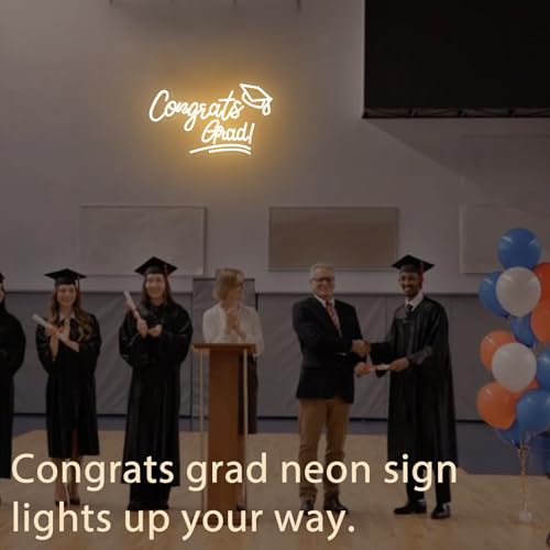 Congrats Grad Neon Sign, LED Neon Light for Graduation Party Decoration, Congrats Grad Sign, Congrats Led Sign for Class o...