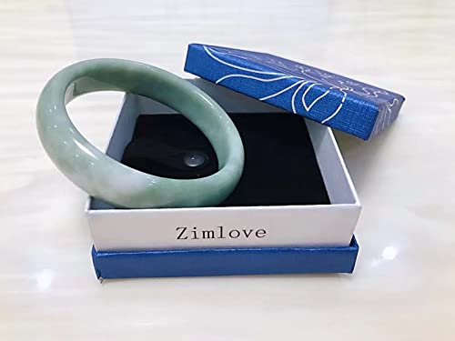 Zimlove Jade Bangle Bracelet for Women, Green 60mm, Classical Retro Chinese Style, Gift Box Included