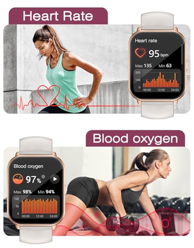 Smart Watches for Women Men (Answer/Make Calls, 3 Bands), 1.85" Fitness Tracker Watch for iPhone/Android Phones with Heart...