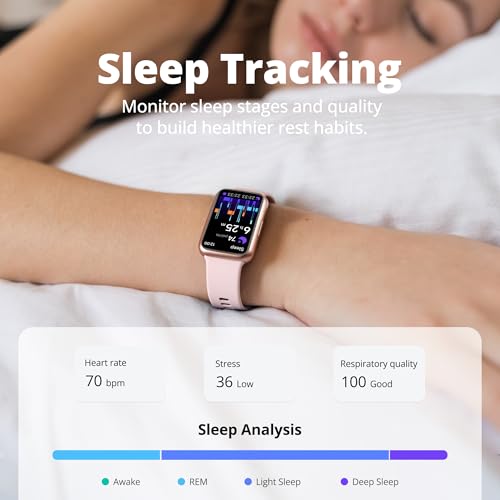Fitness Tracker Smart Watch for Men Women, 1.47" HD with Bluetooth, 24/7 Heart Rate & Blood Oxygen Monitor, Sleep & Step C...