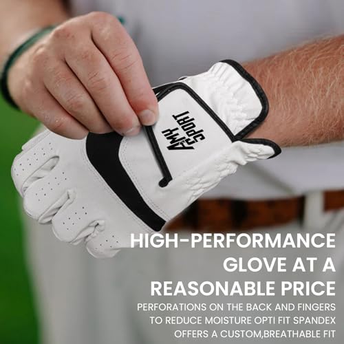 Amy Sport Golf Gloves Men Right Handed Golfer Left Hand 1 or 3 Pack PU Leather All Weather Grip Soft Breathable Flexible f...