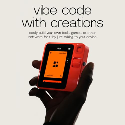rabbit r1 AI Voice-Activated Gadget with Upgraded rabbitOS 2 — No Subscription Fees — Vibe Coding on Device, AI Voice Reco...