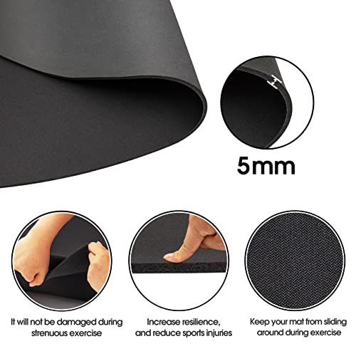 Cheete Jump Rope Mat Large Rubber Exercise Mat Indoor Outdoor Shock Absorbing Mat Non-Slip Oval Design for Floor & Rope Pr...