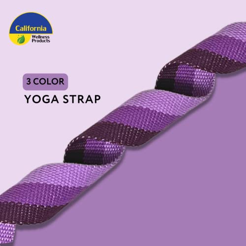 California Yoga Strap | Yoga Belt with Safe Adjustable D-Ring Buckle for Pilates | Stretching Strap | Exercise Bands | Phy...